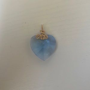 Blue Heart Shaped Swarovski Crystal Pendant